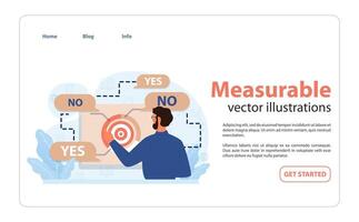 mensurable resultados visualizado. plano ilustración vector