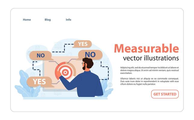 Measurable outcomes visualized. Flat illustration