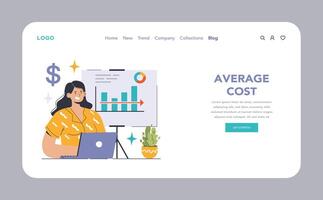 Economies of scale web or landing. Company scale of operation vector