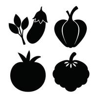 Set of vegetables Collection on white background vector