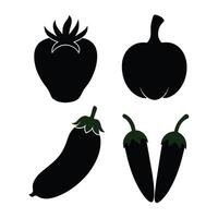 Set of vegetables Collection on white background vector
