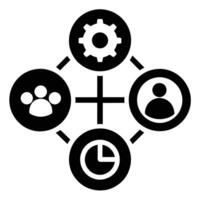 Set of operations management flat icons on white background vector