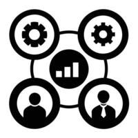 Set of operations management flat icons on white background vector