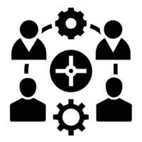 Set of operations management flat icons on white background vector