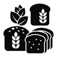 Set of bread icon design on white background vector