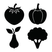 Set of vegetables Collection on white background vector