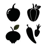 Set of vegetables Collection on white background vector