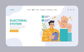 Election web or landing. Democratic procedure, citizens choosing political vector