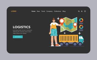 Efficient logistics concept. Flat illustration vector