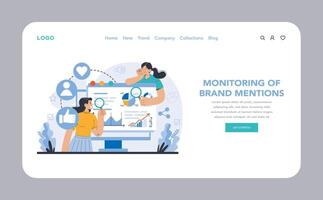 Reputation management web or landing. Building relationship vector