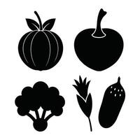 Set of vegetables Collection on white background vector