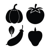 Set of vegetables Collection on white background vector