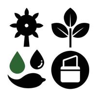 Set of Ecology flat icons on white background vector