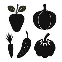 Set of vegetables Collection on white background vector