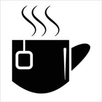cup of green tea with tea bag icon vector