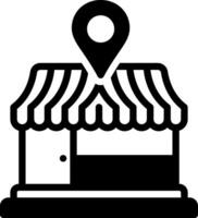 Solid black icon for location vector