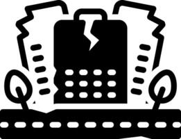 Solid black icon for earthquake vector