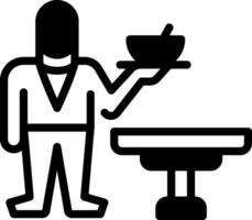 Solid black icon for serve vector