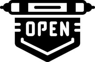 Solid black icon for open vector