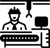 Solid black icon for operator vector