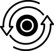 Solid black icon for rotate vector