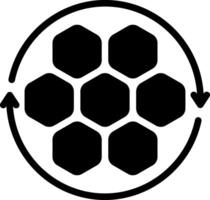 Solid black icon for repeat vector
