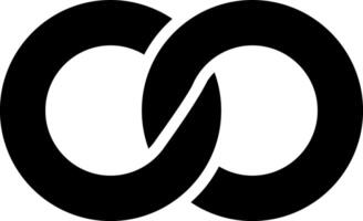Solid black icon for double vector
