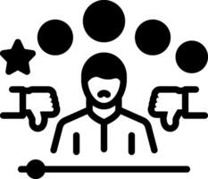 Solid black icon for unsatisfied vector