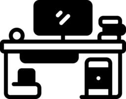 Solid black icon for computer vector