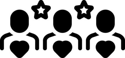 Solid black icon for customers vector