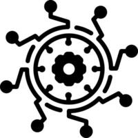 Solid black icon for technologies vector