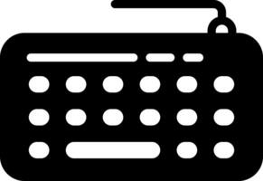 Solid black icon for keyboard vector