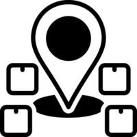 Solid black icon for positioning vector