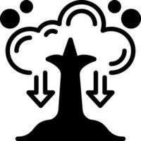 Solid black icon for co2 vector