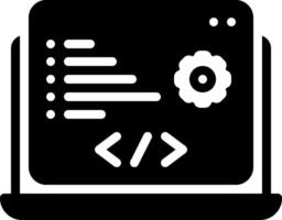 Solid black icon for programming vector