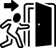 Solid black icon for exit vector