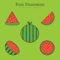 Flat Organic Fruit Label Set Logo and Badge on white background illustration vector