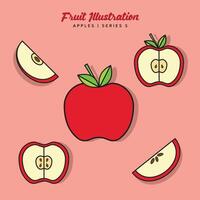 Fruta ilustración conjunto para logo y sano símbolo colección plano diseño - editable etiqueta ilustración vector