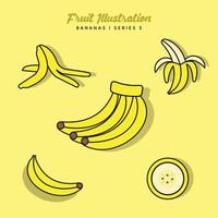 Fruta ilustración conjunto para logo y sano símbolo colección plano diseño - editable etiqueta ilustración vector