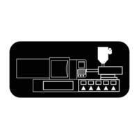 plastic injection molding machine icon illustration symbol design vector
