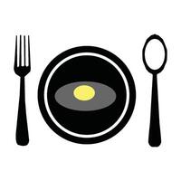 spoon and fork plate icon illustration symbol design vector