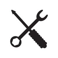 ICON OF SCREWDRIVER AND KEY RING vector