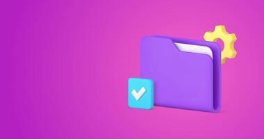 Document storage server digital file folder archive database management 3d icon animation video