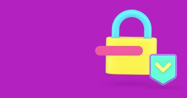 Data protection password identification access information security 3d icon animation video