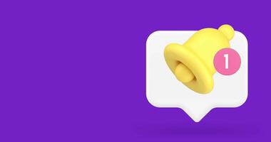 Incoming reminder alert sound notification application ring bell message inbox 3d icon animation video