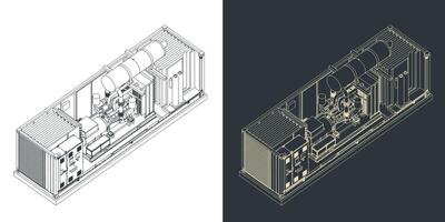 Container type generator drawing vector