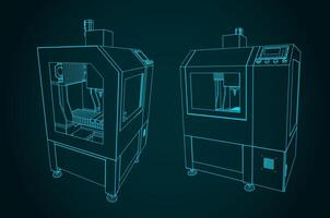CNC PCB drilling and routing machine vector