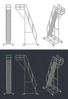 Mobile work platform blueprints vector