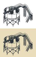 Mining Thickener Tank Illustrations vector