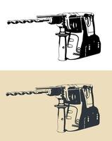 Professional cordless SDS Drill vector